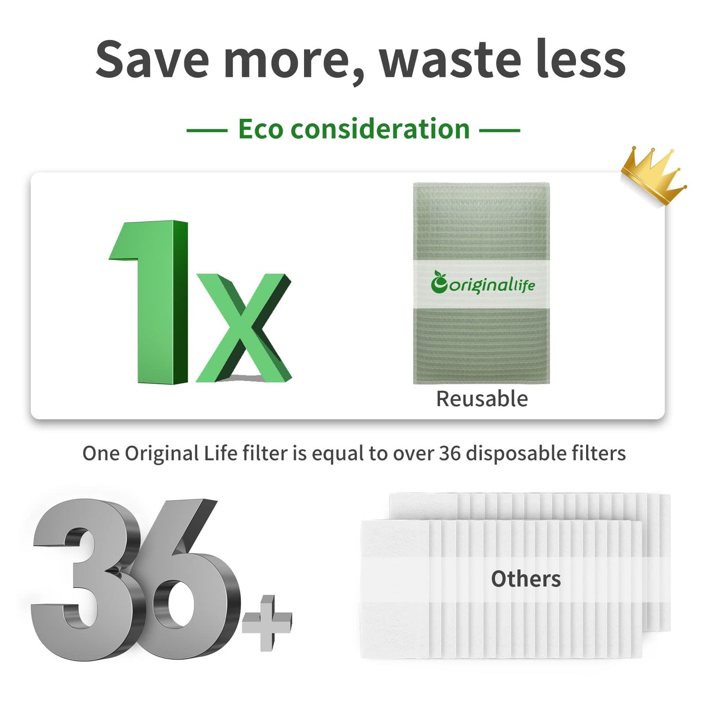 Originallife Washable Reusable Professional, Air Vent Filter, AC Vent Filter, Floor Register Filter for Home (Grey), 4" x 10", Reduce Dust, Dirt, Odor, Pollen, Hair, Aero-grade filter, 6-Pack