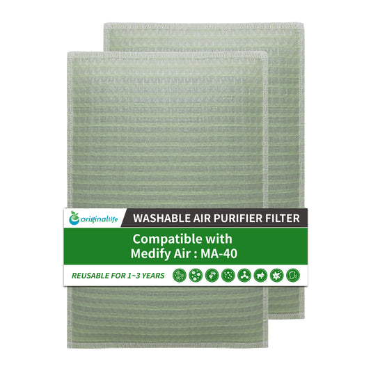 Originallife Washable Reusable Air Purifier Filter Replacement Filter for Medify Air : MA-40 ,1set