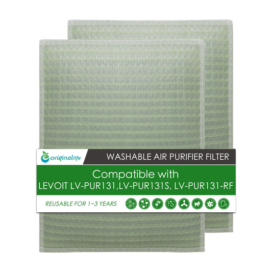 Original Life Washable Reusable Replacement Filter for Levoit Air Purifier: LV-PUR131/ LV-PUR131S